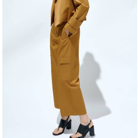 Zara High Waisted Straight Leg Cargo Pants in Toffee - Picture 2 of 12